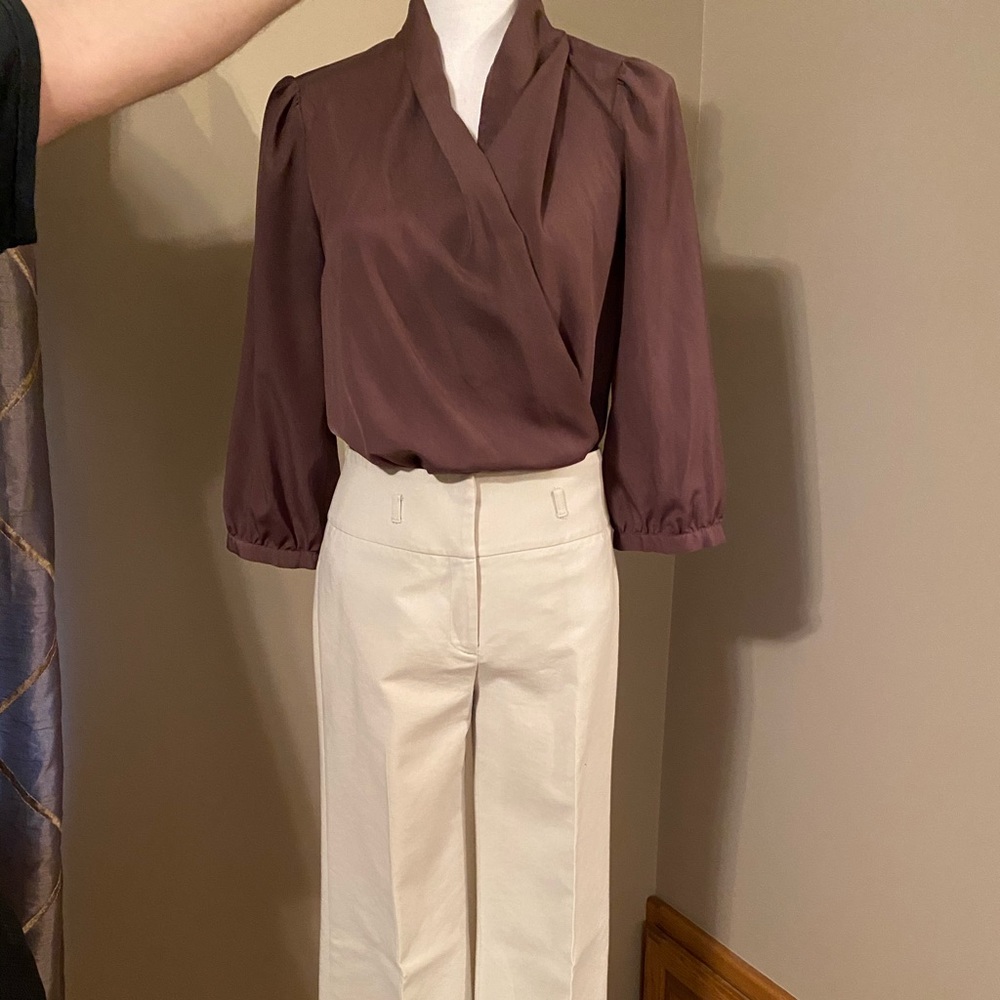 Faux Wrap Blouse 3/4 Length Sleeve